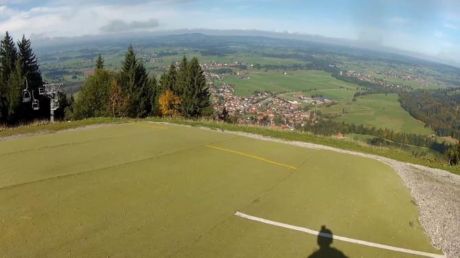 Blick vom Startplatz. Aufnahme vom 2012-10-08 (Screenshot aus GoPro-Video).