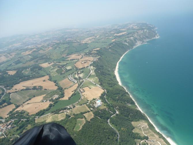 Blick Richtung Ancona, Startplatz ist unten am Kreisel